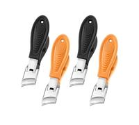 Yitexin 4 Piezas Cortaúñas Inclinado con Abertura Ancha y Antisalpicaduras, Cortaúñas Curvo para Uñas Gruesas o Encarnadas, Cortaúñas Oblicua Apto para Personas Mayores (Naranja y Negro)