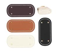 Yitexin 4 Piezas Suelo de Bolsillo para Ganchillo, Ovalado Fondo de Bolsos para Crochet, Base de Bolso para Ganchillo con Agujeros para Hacer Bolsos DIY (Negro, Marrón, Beige, Marrón Oscuro)