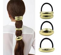 Yitexin 6 Piezas Metales Coleteros Pelo Mujer Titulares, Elasticidad Coletero Dorado Clip Bandas Joyería para Coleta de Caballo Trenzas Niñas Accesorios de Moda Geométrico Elegante (Style 1)
