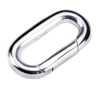 Yitexin Argento 925 Ovale cierres para pulseras, Diametro 18 mm Clip acortador de collar, Llano mosquetones para llaveros Conettore,Sustitución de los anillos de mejora del muelle per la (argento)