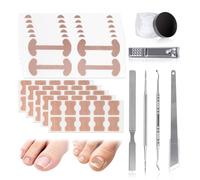 Yitexin Juego de 105 correctores profesionales de uñas encarnadas, kit de eliminación de uñas encarnadas con tiras correctoras, parche, cortaúñas, herramientas de archivo y levantador, juego de