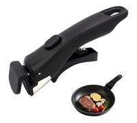 Yitexin Mango Sarten, Maceta Anti Escardimiento Negro Mango Extraíble Universal con Clip y Agarres, Reemplazo para Utensilios de Cocina Horno Sartén Wok (Negro)