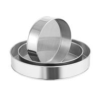 Yitexin Paquete de 3 tamices de harina para hornear malla 40, 6/7/8 pulgadas, juego de tamiz de harina de acero inoxidable redondo de malla fina para cocina, pastel, pan, magdalenas (3 tamaños)