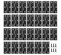 Yitexin Paquete de 30 Armario de 66 x 37 mm bisagras puertas madera con tornillos, Acero inoxidable plegable bisagras puertas cocina, Carga pesada pequeñas para tapa de vitrina (Negro mate)