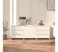 YITHOPI Aparador de 3 piezas de madera blanca,Armarios de sala de estar,Armario multipropósito,Con mucho espacio de almacenamiento,