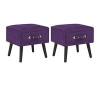 YITHOPI Mesita de noche para salón, mesa de noche, 2 unidades, color morado oscuro, 40 x 35 x 40 cm, de terciopelo, para dormitorio y oficina