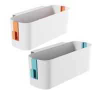 Yitobici Organizador colgante para cama 2 piezas, cestas colgantes con 2 ganchos extraíbles, resistente para mesita de noche, dormitorio, familia y oficina (Azul + Naranja).