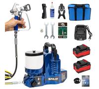 Yitrust Pistola de pulverización de pintura inalámbrica portátil compatible con batería Makita de 18 V, pistola de pintura con manguera ajustable de 70 pulgadas para pintura de 360° de alto alcance