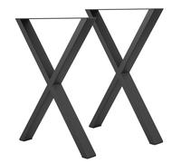 YITYDaMai 2 PcsPatas para Mesa de Centro 40 cm Alto x 30,5 cm Largo, Patas Mesa Comedor, Pata Mesa Metalica en Forma de X, Patas de Metal para Muebles, Escritorio Banco, Barra de Desayuno, Negras