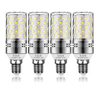 Yiun E14 LED Corn Bulbs 12W, Equivalente 100W incandescente, 1200LM, blanco frío 6000K Bulbs de la lámpara LED, decorativo Candle Base E14, la lámpara no regulables LED, paquete de 4