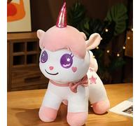 YIUNL Kawaii Colorido Unicornio de Peluche Juguete Lindo Anime Grandes Ojos Unicornio Almohada Peluche Animales de Peluche muñeca para niños/niñas Regalo 50cm Rosa-a