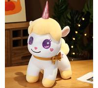 YIUNL Kawaii Colorido Unicornio Peluche Juguete Lindo Anime Ojos Grandes Almohada Unicornio Peluche Animales Peluche Muñeca para Niños/Niñas Regalo 40cm Amarillo-A