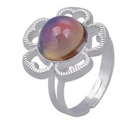 YIUPEDRFG Anillo de humor con girasoles. Anillo de emociones. Cambia de color. Ajustable. Fabricado en aleación de zinc para comunicar sentimientos sin