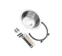 YIUPEDRFG Comedero para Mascotas con Ranura para Tarjeta y Cuenco Fijo Que Garantiza el Acceso ordenado a Comida y Agua para pájaros, Loros, Conejos, Jaula, Corral apilable, Plata, 600 ml