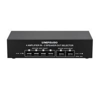 YIUPEDRFG Conmutador de Altavoz de Potencia 4 entradas 2 Salidas Incluye botón pulsador fácil Usar para Cambios rápidos Audio Conmutador Altavoz Divisor Comparador Sin pérdidas