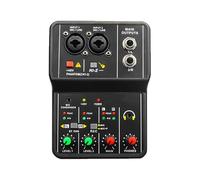 YIUPEDRFG Consola mezcladora de audio compacta con entrada estéreo de 5 mm para estudio y directos. Ofrece sonido línea 1/2. Salida estéreo mono conmutable. Cada canal tiene su propio control volumen.