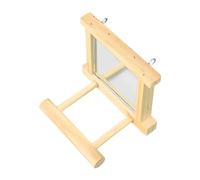 YIUPEDRFG El Atractivo Espejo de para Madera para pájaros Ofrece una interacción lúdica y es cómodo para Que los pájaros se paren. Juguete Colgante para Loros con Espejo de para Madera.