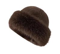 YIUPEDRFG Gorro de piel sintética para invierno, elegante gorro ruso para mujer, de esquí para motociclista y accesorio viaje grueso para exteriores, cosaco piel sintética para mujer, Marrón