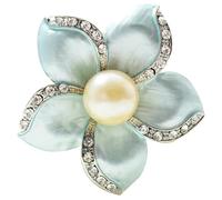 YIUPEDRFG Impresionante broche de perla simulada, hermosa flor de moda, joyería cristal para mujer, accesorios decoración para fiestas, ramillete cristal, broche rosa, alfiler solapa, puntas