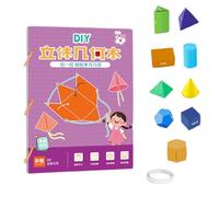 YIUPEDRFG Libro Interactivo de geometría 3D para Estudiantes de Primaria. Aprende y Juega con geometrías sólidas. Libros Primaria, 9 imágenes 3D