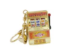 YIUPEDRFG Mini llavero de juguete, máquina de frutas, regalo único, increíble banco con carrete giratorio, llavero para juegos, mini juego arcade, colgante juguete, bolso, juego arcade.