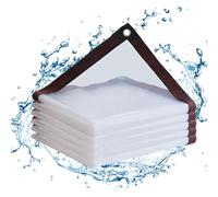 Yiustldd 2x8m, Lona Transparente Impermeable de Alta Resistencia, Lona de plástico Grueso para Exteriores con Ojales y Bordes Reforzados para Proteger Plantas, Jardines, cenadores y Patios