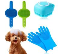 YIUWOD Juego de 4 con Peine Para Perros - Cepillo pelo Perro - Cepillo pelo Corto Perro - Asas Ajustables Para Perros Y Gatos de Pelo Largo y Corto HúMedo y Seco Masaje, DesparasitacióN