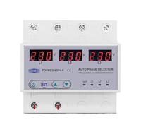 YIVELYYZG Selector de Fase Carril DIN 3P+N trifásico 63 A, voltímetro, protección Ajustable contra sobretensión y subtensión, Monitor relés Protector