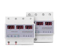 YIVELYYZG Voltímetro trifásico 3P+N con selector de Fase Carril DIN y protección Ajustable contra sobretensión subtensión, relé Protector, 1 Unidad(63A Phase selector)