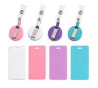 Yivioep 4 Pack Vertical Erasable Badge Notes with Retractable Badge Reels, Reusable Silicone Memo Pad Pocket Whiteboard, Dry Erase Badge Reference Cards for Nurses, Medical Professionals (4 Colors)