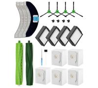 Yivy Juego de 21 Pcs de Repuesto para el Aspirador iRobot Roomba Combo j7/j7+/j9/j9+/10 Max: 2 Cepillos Principales, 4 Cepillos Laterales, 4 Filtros HEPA, 6 Bolsas de Aspirador, 4 Toallitas, 1 Cepillo