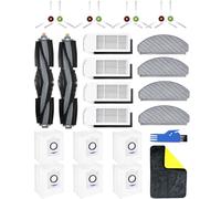 Yivy Juego de 26 Accesorios para aspiradoras Ecovacs DEEBOT T10 Plus, T10 Plus, T10+ Accesorio: 2 cepillos Principales, 8 cepillos Laterales, 4 filtros HEPA, 4 toallitas, 6 Bolsas para el Polvo...