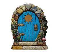 Yiwaso Puerta en miniatura Fairy para jardín, puerta de hadas, para árboles, de madera, decoración de árboles de hadas, en miniatura, elfo, puerta de gnomo, decoración exterior, estatuas, árboles