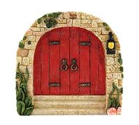 Yiwaso Puerta de hadas en miniatura, puerta de hadas para jardín, puerta para árboles, madera, decoración de árboles, jardín de hadas, puerta de casa, miniatura, puerta de duende, puerta de jardín,