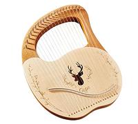 YIWENG Cega 21 cuerdas de metal Lyre Harp Box Lyre Harp Spruce Topboard Tablero de caoba Instrumento de cuerda con llave de afinación Cuerdas Picks Music Note Sticker,arpa