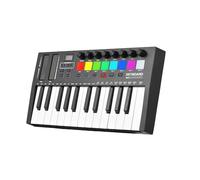 YIWENG Controlador de teclado MIDI de 25 teclas Audio electrónico profesional Arreglos portátiles inteligentes Strike Pad Teclado Piano Ligero USB 5V/1A Pantalla OLED tipo C Perillas asignables Botone