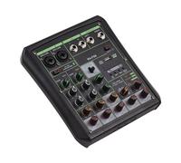 YIWENG Mezclador de audio de 6 canales Consola mezcladora OTG Phantom Power de 48 V Reproductor de MP3 USB con grabación Consola de sonido BT para interfaz de audio de computadora de cine en casa