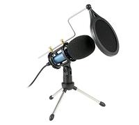 YIWENG Micrófono de Condensador con reducción de Ruido de Cable de 3,5 mm/Soporte de trípode/Filtro Pop/Salida de Soporte para Auriculares/Usos múltiples Azul,Cardioid Mic