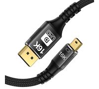 YIWENTEC 16K Mini DisplayPort to DisplayPort Cable 2.1, 16K (15360 x 8640) @ 60Hz 4K @ 240Hz 8K @ 144Hz, HDR, DSC1.2a, G-Sync FreeSync (1M)