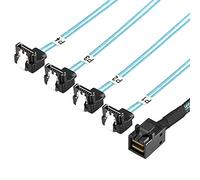 YIWENTEC - Cable de Disco Duro Interno HD Mini SAS (SFF-8643 Host) a 4X SATA (Target) 8643 SATA 90 Degree 0.5M