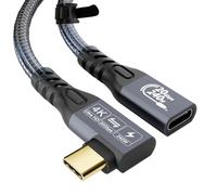 YIWENTEC Cable USB C a USB C 3.2 macho hembra Gen2 ¡Á 2 Type C Charging Cable, 20 Gbps de transferencia de datos, 240 W 48 V/5 A Fast Charging Cable, 4K @ 60Hz Transferencia de vídeo (ángulo, 5 m)