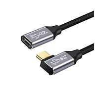 YIWENTEC Cable USB C Macho a Hembra en Ángulo, Transferencia de Datos 10Gbps USB 3.1 Gen 2, 100W, 4K 60Hz, 1M
