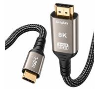 YIWENTEC Cavo USB-C a HDMI 2m, 8K@60Hz , 4K@144Hz ,48Gbps,HDR10,HDCP 2.3 | Tipo C a HDMI 2.1 8K Compatible con Thunderbolt 4/5,MacBook M4/M3,MacBook,iPad,iPhone 18/17 Pro,Dell XPS,Surface,Monitor,TV