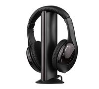 YIWEOG Auriculares inalámbricos multifuncionales 5 en 1 FM Hi-Fi Juego de emisor y receptor de auriculares inalámbricos Radio FM Computadora Monitor de TV Auriculares inalámbricos Auriculares con cabl