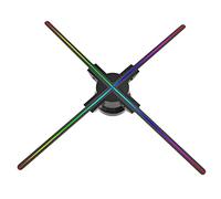 YIWEOG F60 Proyector de Holograma 3D Ventilador de exhibición de Publicidad Reproductor montado en la Pared 3D Naked Eye 2K HD LED Ventilador de Video con Foto con 720 Piezas Cuentas de luz LED Señal