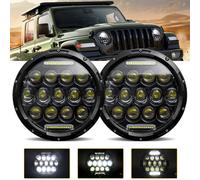 YIWEOG Faro LED para motocicleta y coche de 7 pulgadas 200W 6000K IP67 impermeable DRL/luz de cruce/luz De Carretera faro LED redondo de 7''