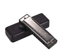 YIWEOG Llave de C Diatonic Harmonica Mouthorgan con ABS Cañas Espejo Diseño de Superficie 10 Hoyos Blues Harmonica Principiantes Estudiantes Profesionales Negro