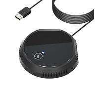YIWEOG Micrófono de Conferencia USB de Escritorio Condensador omnidireccional de 360° Plug & Play PC Micrófono de computadora Botones de Sensor táctil Función de Silencio Compatible con Windows