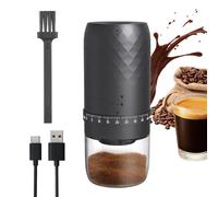 YIWEOG Molinillo de café portátil KMDJ-3AW con 40 configuraciones de molienda, 5 cuchillas, fresa cónica de cerámica, botón de inicio y parada automática, máquina de café expreso eléctrica de mano con