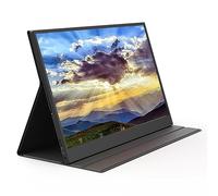 YIWEOG Monitor de computadora portátil FHD 1080P de 15.6 Pulgadas Pantalla IPS Monitor Externo portátil para Juegos Plug & Play con Cubierta de Cuero PU Compatible con computadora portátil PC